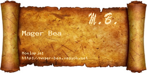 Mager Bea névjegykártya